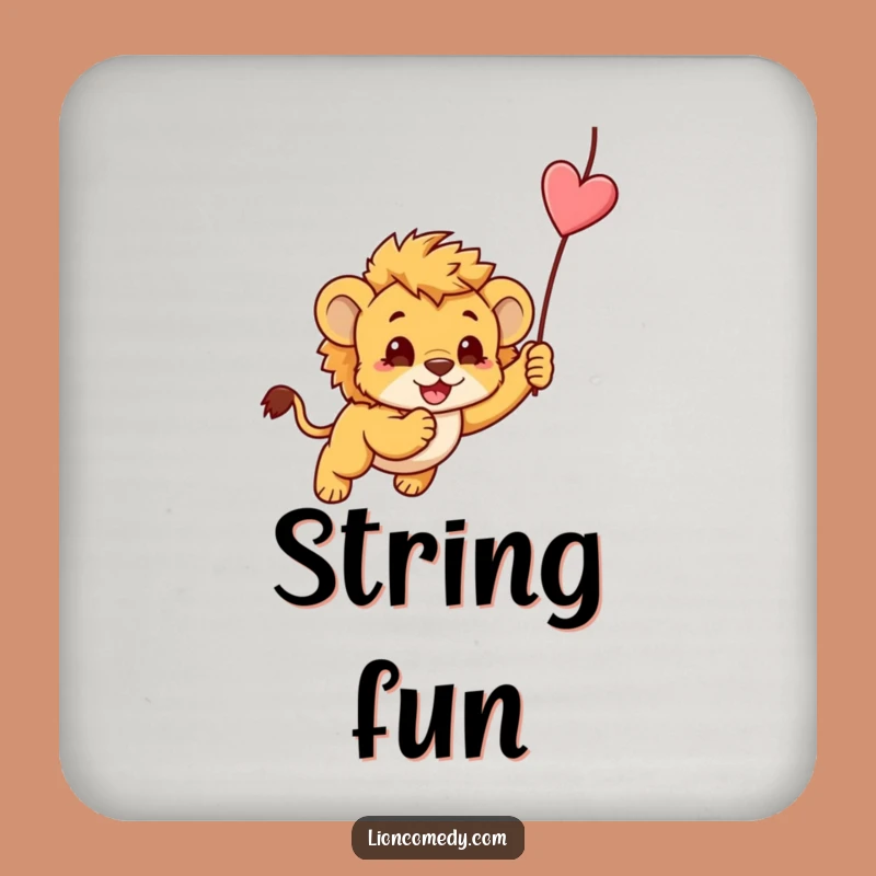 Funny Kawaii Lion Cub Pouncing Coaster Set: Playful Table Protection Gift