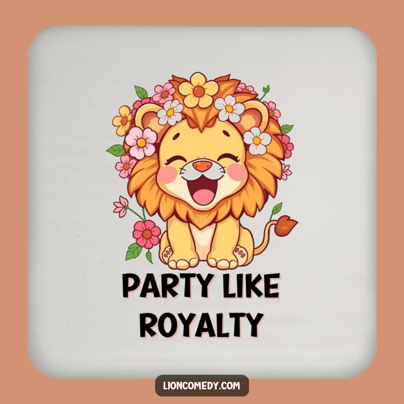 Funny Kawaii Lion Flower Mane Coaster - Protect Surfaces Joyfully Gift