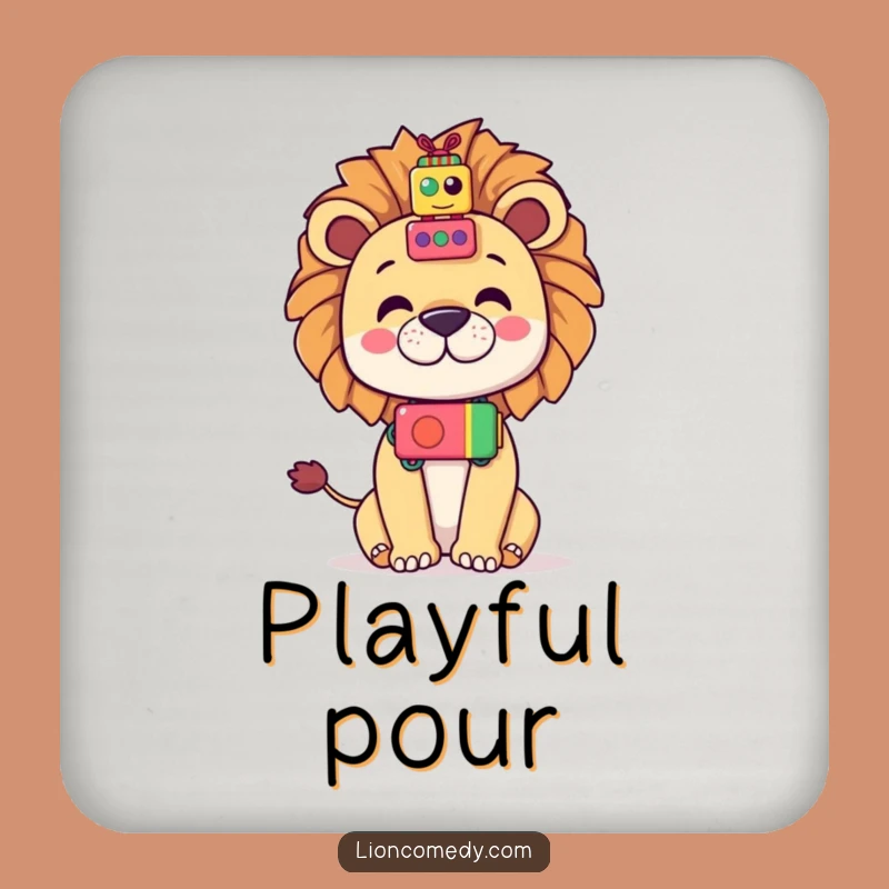 Funny Kawaii Lion Toy Stack Coaster, Protect Surfaces with Playful Balance