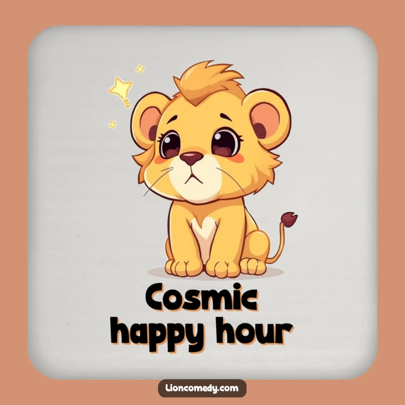 Funny Lion Cub Coaster: Protect Surfaces with Starlight Magic
