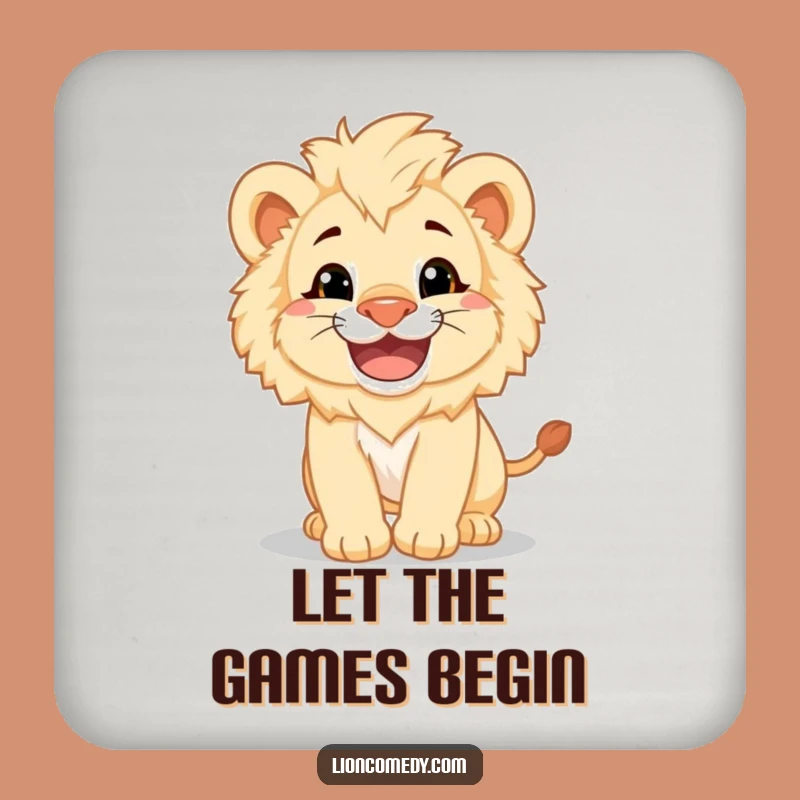 Funny Lion Cub Pounce Coaster - Playful Cub Decor for Table Protection Gift