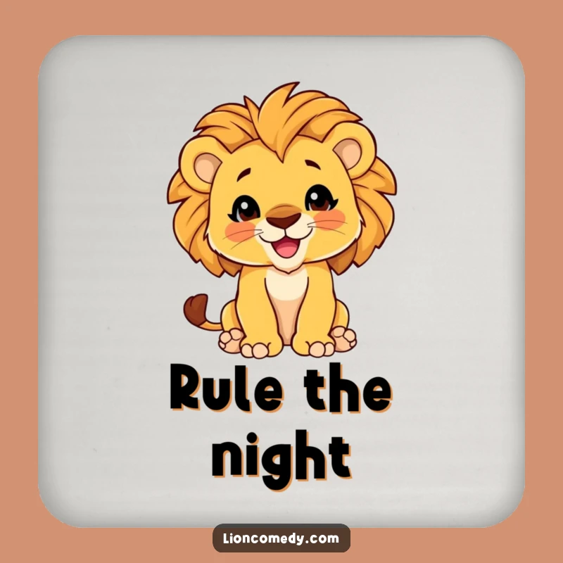 Funny Lion Cub Proud Mane Drink Coaster - Protect Surfaces with Playful Style