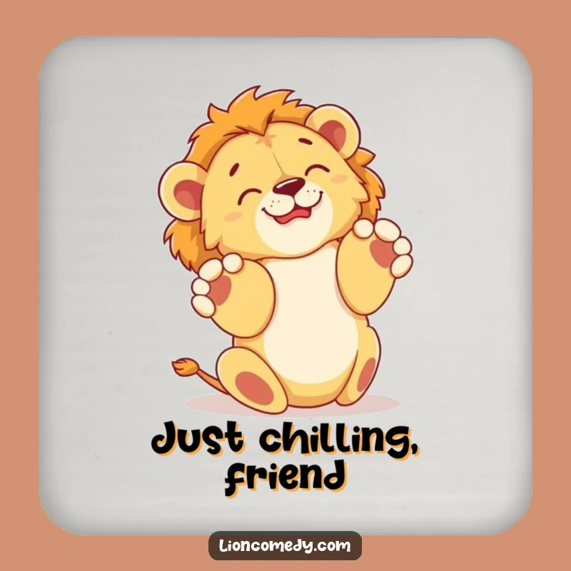 Funny Rollover Lion Cub Coaster: Happy Paws Protect Your Surfaces