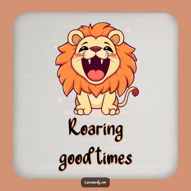 Funny Kawaii Lion Roaring Coaster: Protect Surfaces, Joyful Gift