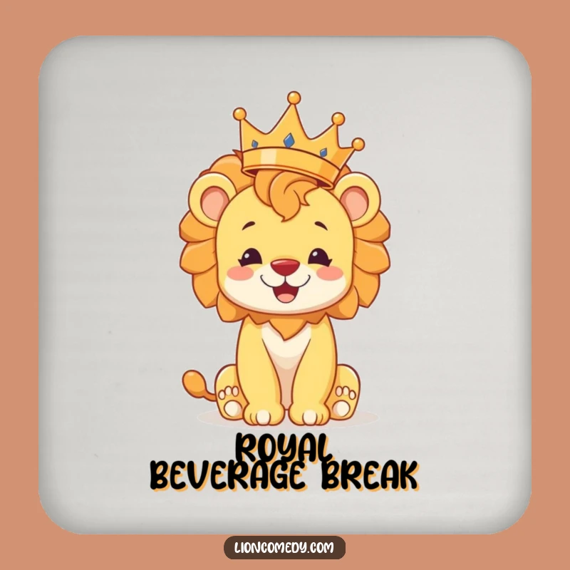 Funny Lion Cub Coaster: Protect Your Table with Royal Charm