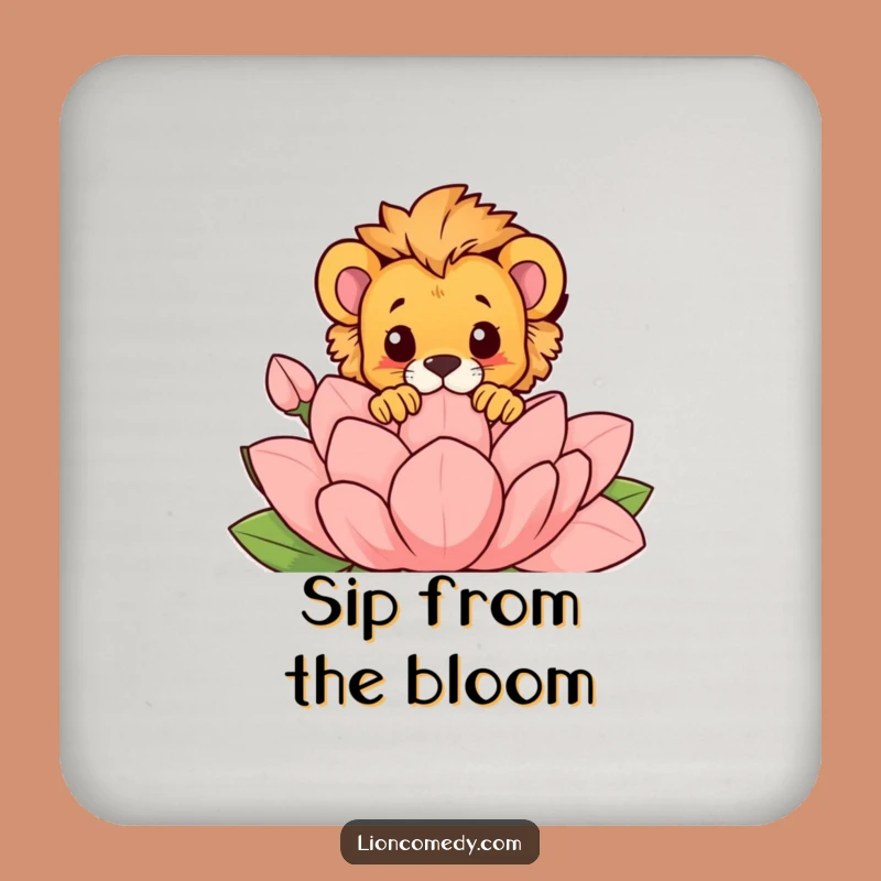 Funny Peek-a-Boo Cub Coaster: Flower Fun for Your Drinks