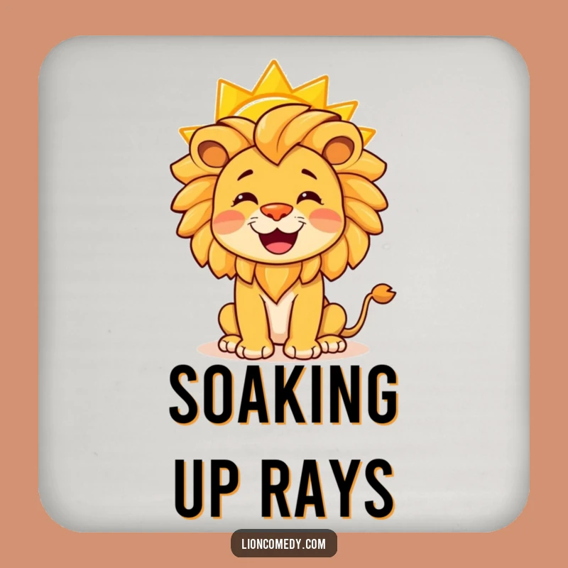 Funny Lion Coaster: Protect Drinks with Sun Balance Art, Hilarious Gift