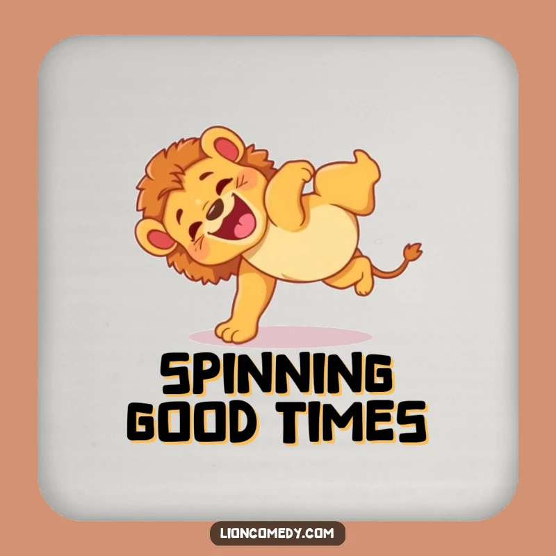 Funny Lion Cub Somersault Coasters: Protect Surfaces with Playfulness, An Ideal Funny Gift!