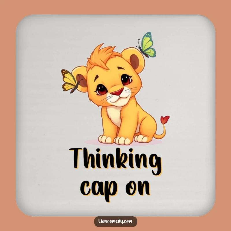 Funny Curious Lion Cub Coaster - Protect Surfaces, Cute Decor, Great Party Gift