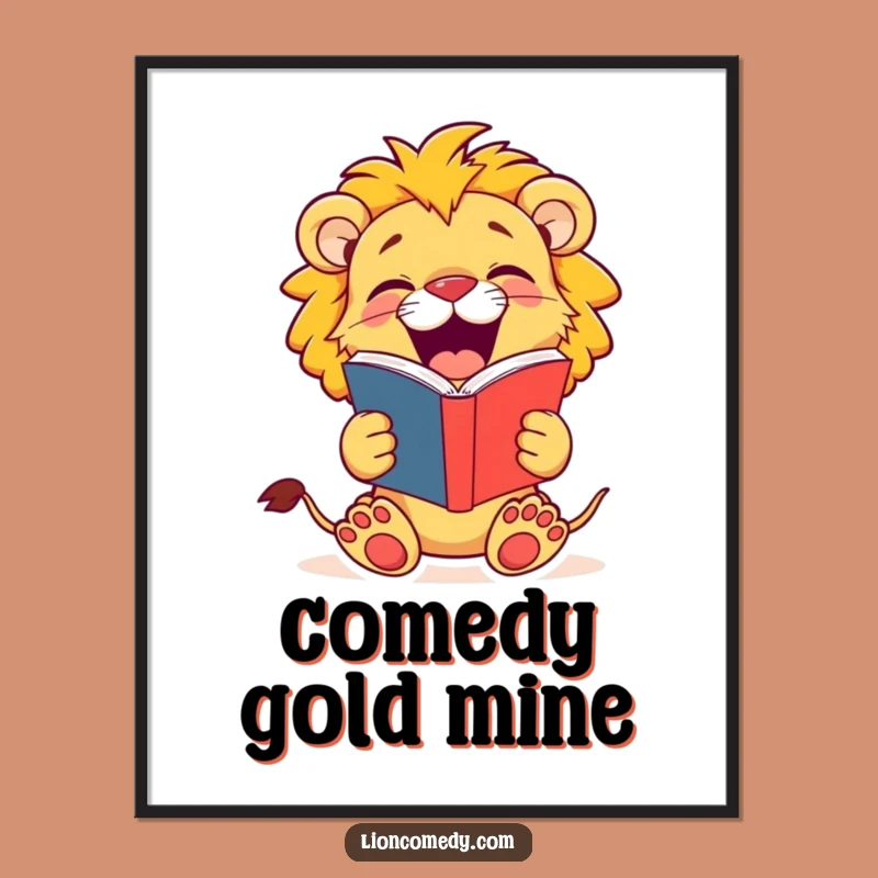 Funny Jovial Lion Cub Poster - Hilarious Wall Art, Joke Lover Decor, Great Gift