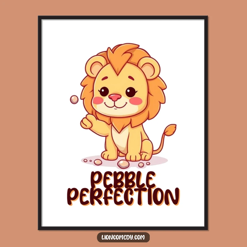 Funny Kawaii Lion Juggling Poster - Curious Wall Art Gift