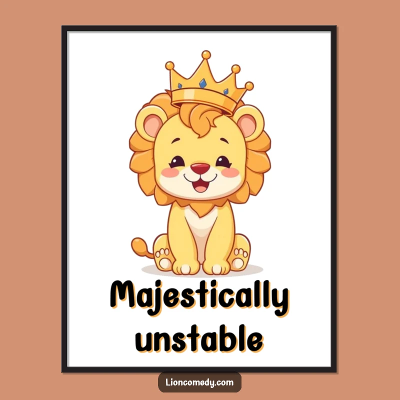 Funny Lion Cub Poster: Regal Charm for Your Walls