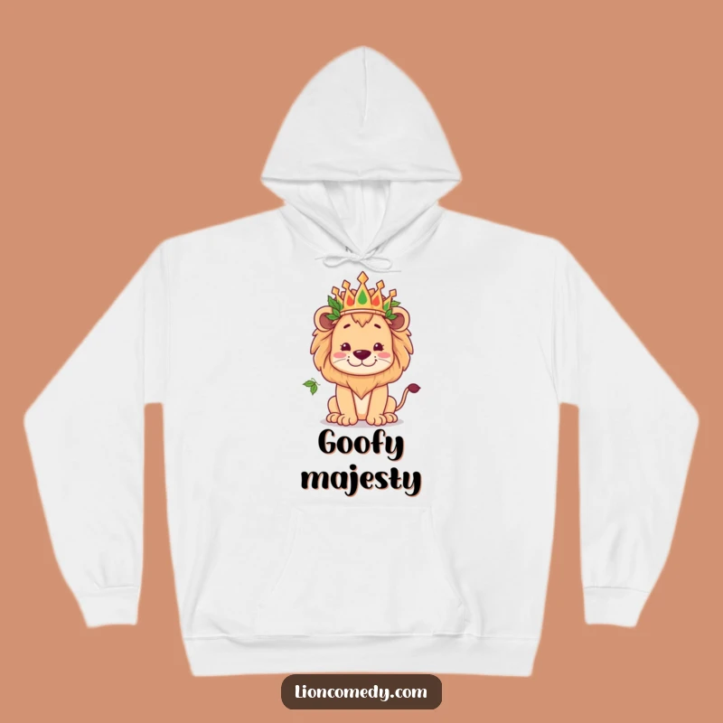 Cozy Funny Kawaii Lion Crown Hoodie - Warm Regal Goofiness Gift