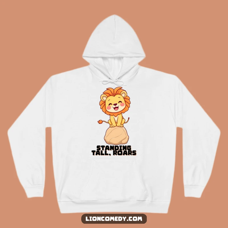 Cozy Funny Lion Balancing Hoodie: Warm & Hilarious Wear for the Joyful Soul