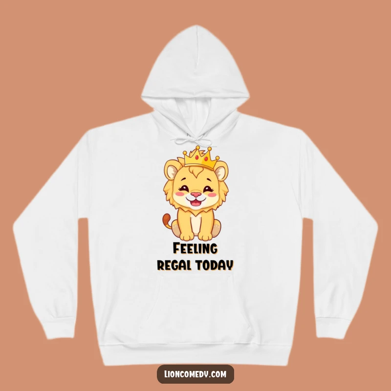 Cozy Funny Lion Cub Crown Hoodie - Warm Silly Baby Animal Regal Gift