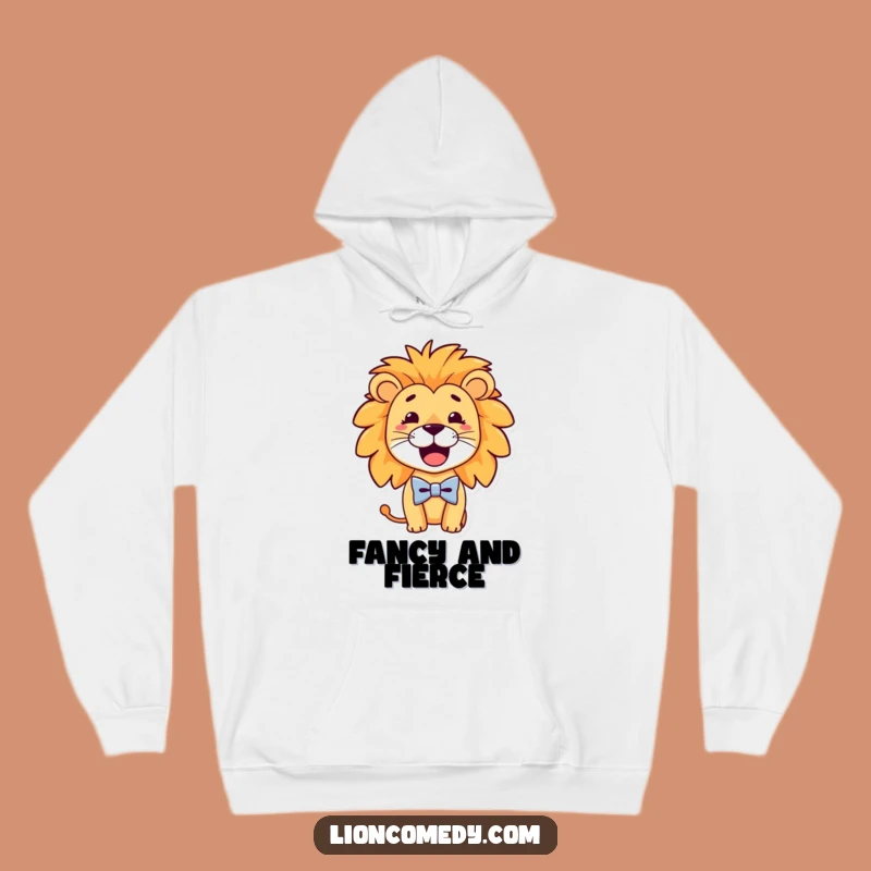 Funny Bow Tie Lion Hoodie - Cozy & Dapper Leo Wear, Perfect Humorous Gift
