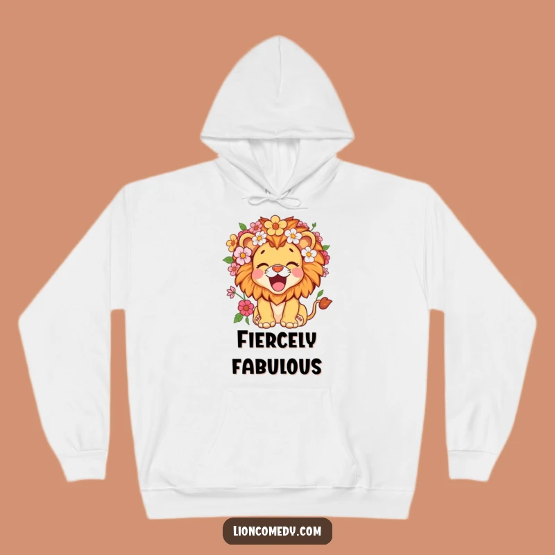Cozy Funny Kawaii Lion Flower Mane Hoodie - Warm & Roaring Gift