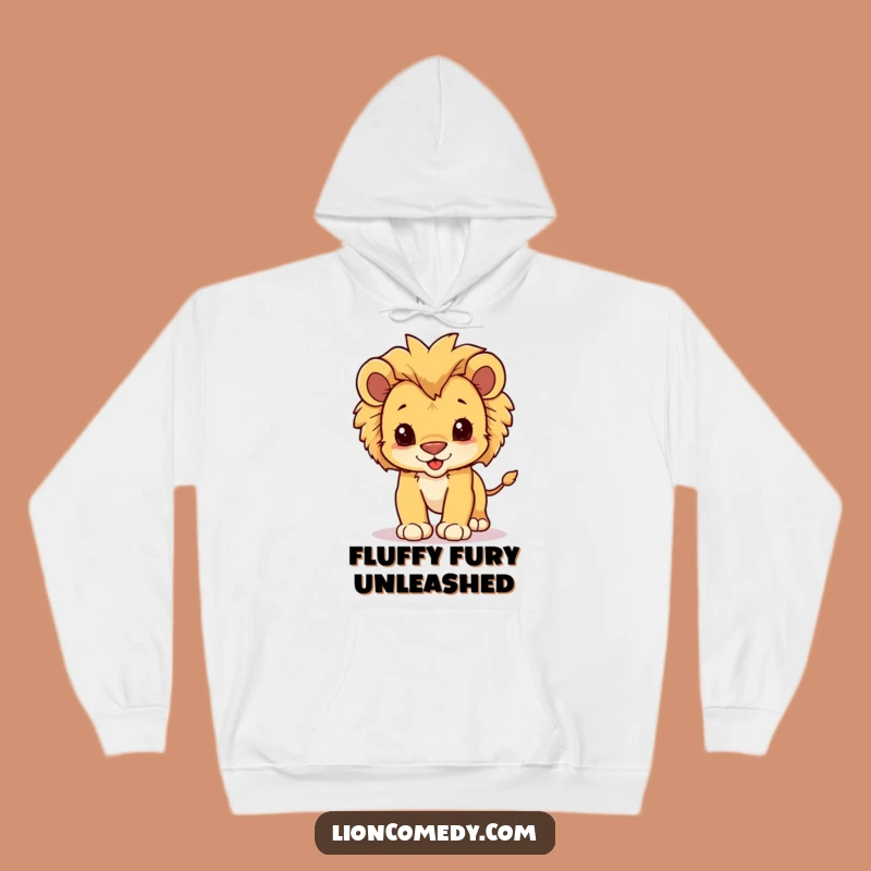 Funny Kawaii Lion Cub Pounce Hoodie - Cozy Cute Baby Lion Sweatshirt