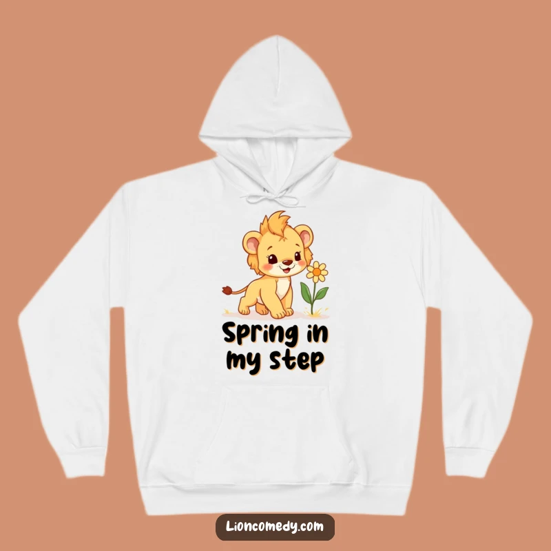 Funny Cub & Flower Hoodie - Cozy & Joyful Leo Wear, Perfect Humorous Gift