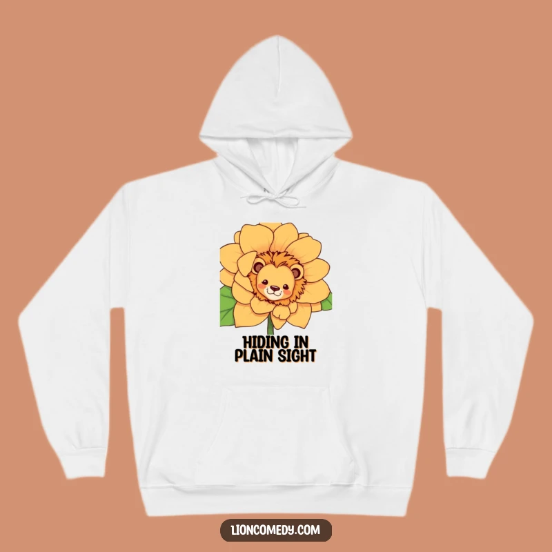 Funny Curious Lion Flower Hoodie - Cozy Comfort with a Playful Twist