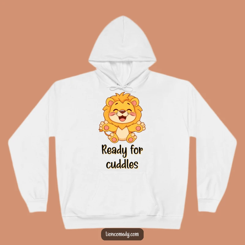 Funny Hugging Lion Hoodie - Cozy & Welcoming Leo Wear, Perfect Humorous Gift