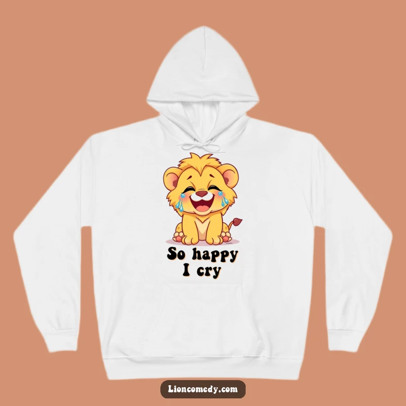 Funny Laughing Lion Cub Tears Hoodie: Cozy Up with Joyful Giggles