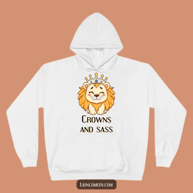 Funny Silly Lion Hoodie - Regal Winking King Sweatshirt Gift