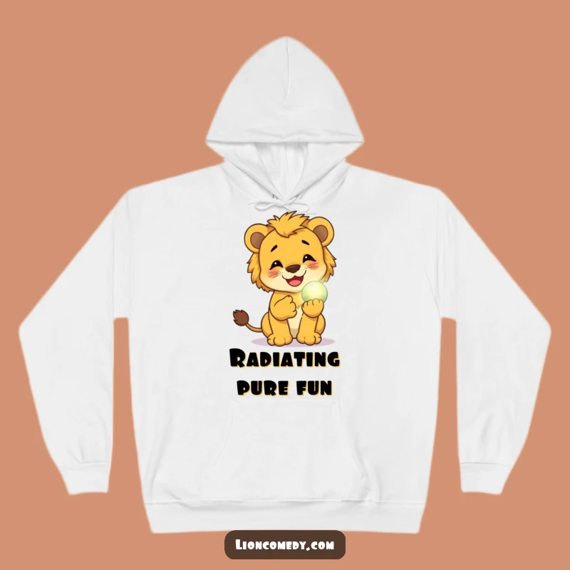 Funny Giggling Cub Hoodie: Cozy Magic with Glowing Orb