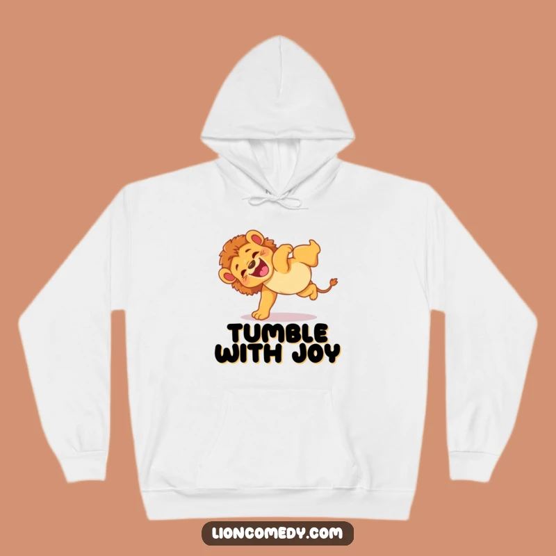 Cozy Funny Lion Cub Somersault Hoodie: Snuggle into Silliness, A Great Funny Gift!