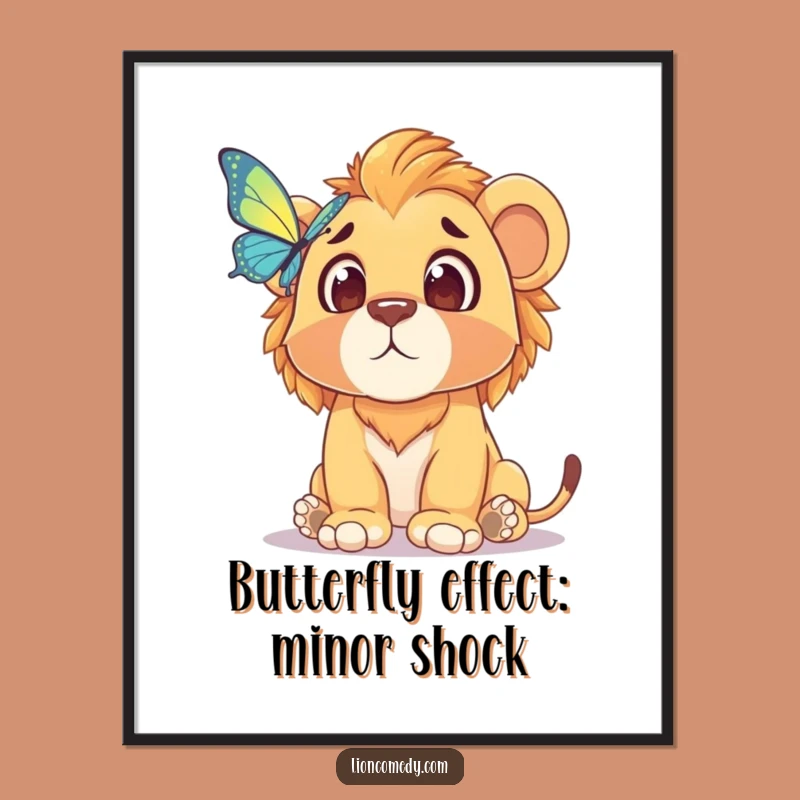 Free Printable Wall Art: Surprised Lion Cub Funny Downloadable Art