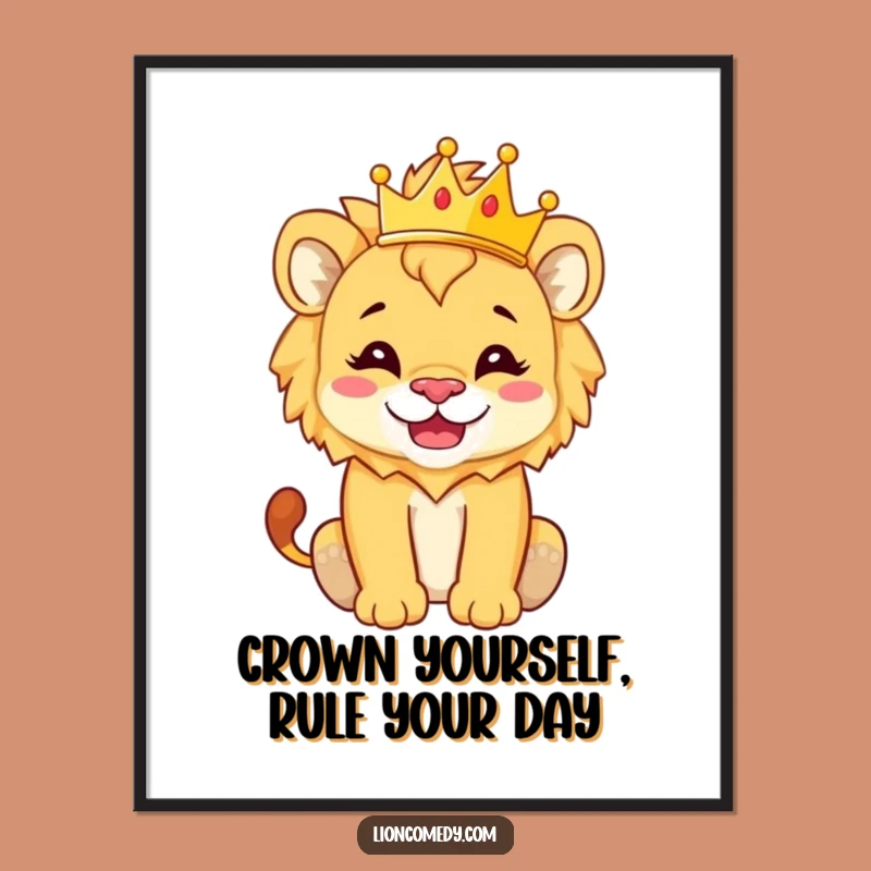 Free Printable Wall Art: Royal Cub with Crown - Funny Downloadable Decor