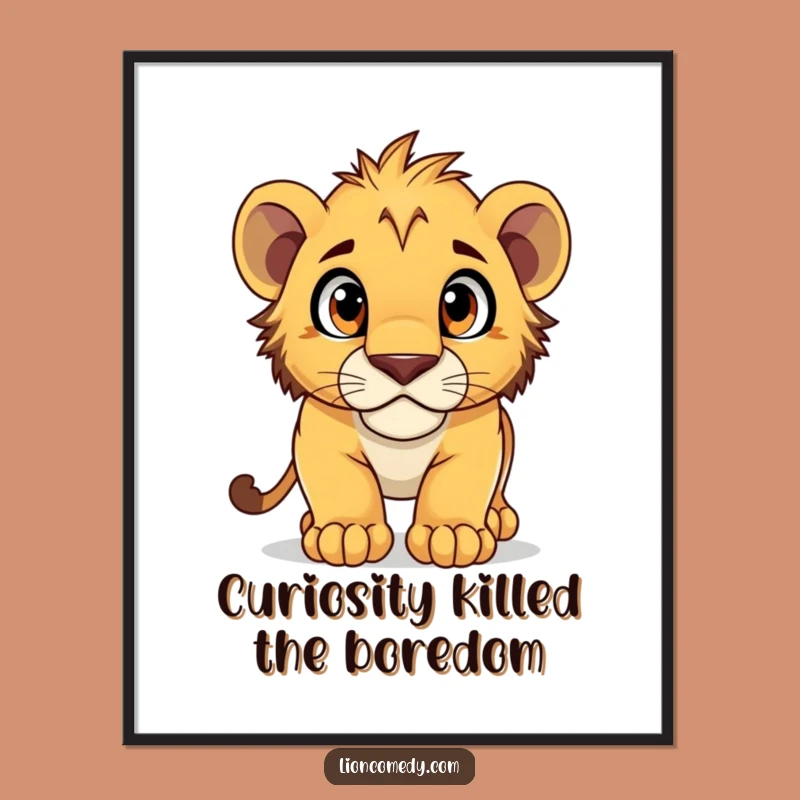 Free Printable Wall Art: Pouncing Cub with Curious Eyes - Funny Decor