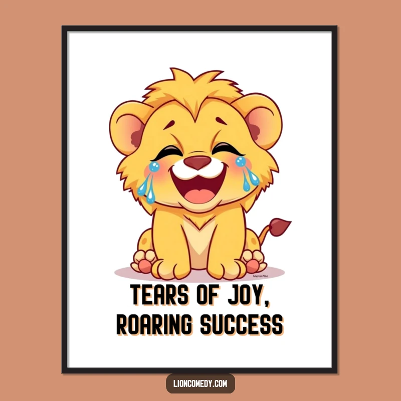 Free Printable Laughing Lion Cub Wall Art: Joyful Animal Decor Downloadable for Happy Spaces