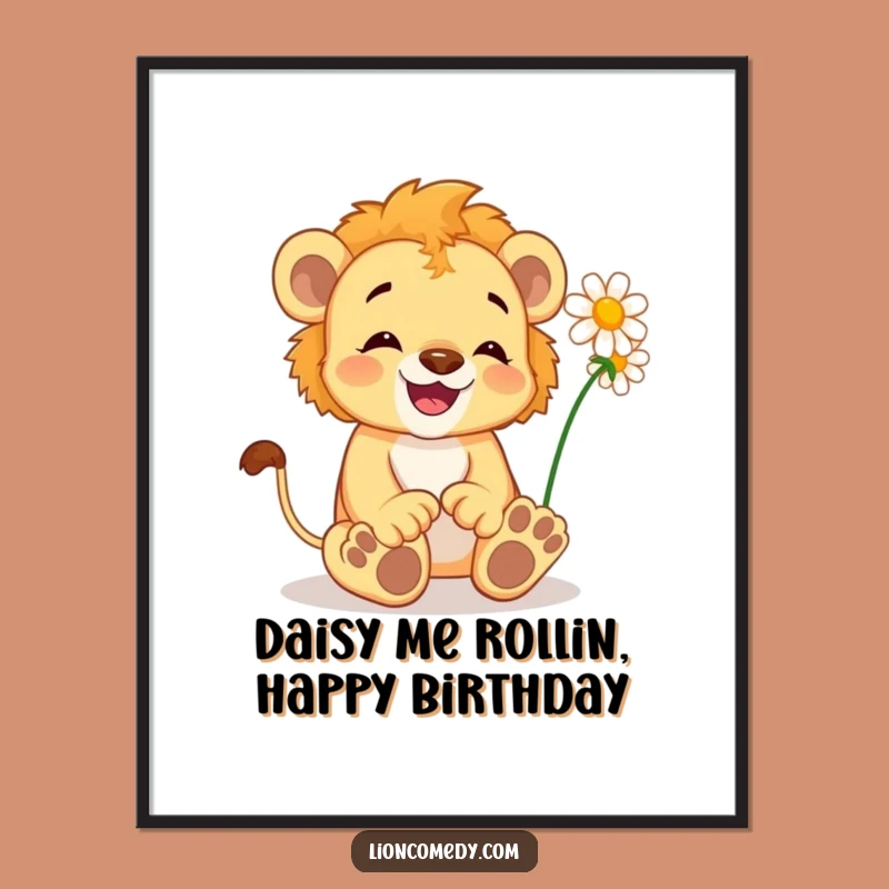 Free Printable Lion Cub Wall Art: Funny Tickled Cub Decor, Joyful Download