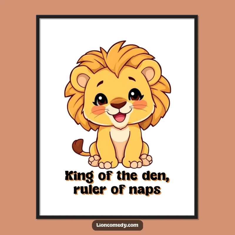 Free Printable Wall Art: Proud Lion Cub Mane - Funny Downloadable Decor