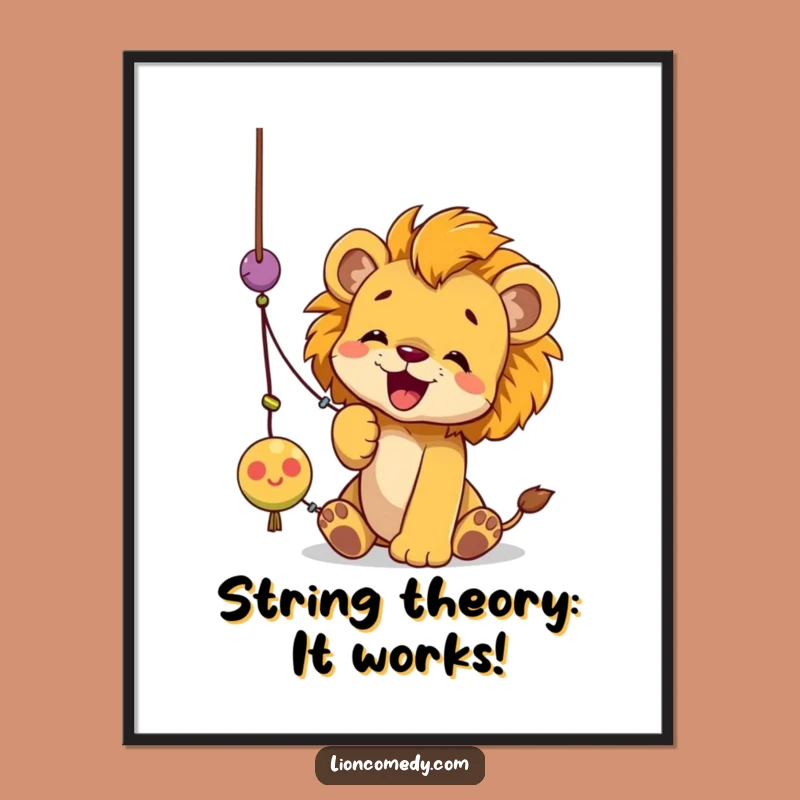 Funny Free Printable Lion Cub Wall Art: Playful Toy - Quirky Downloadable Decor