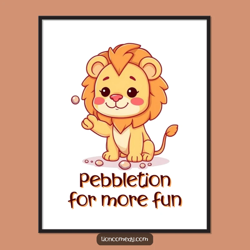 Funny Free Printable Wall Art: Juggling Lion Cub! Whimsical Downloadable Decor for Your Space.