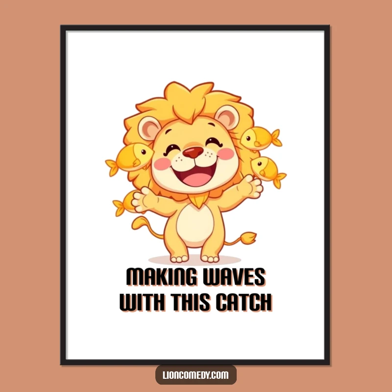 Funny Free Printable Wall Art: Juggling Lion, Quirky DIY Home Decor