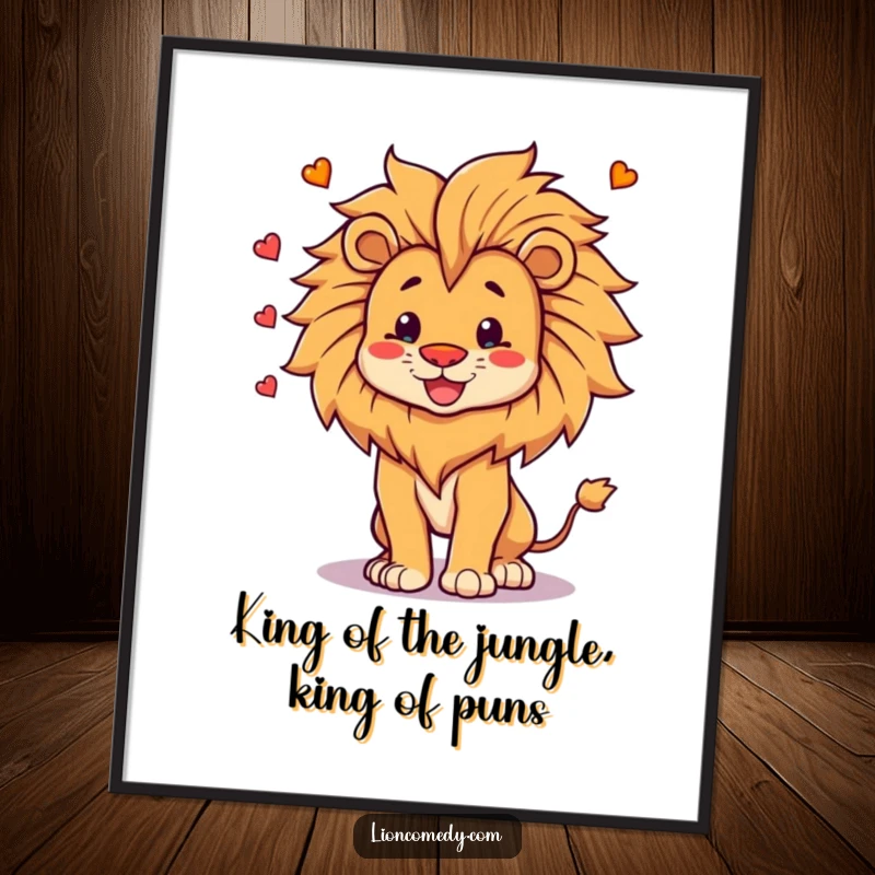Funny Free Printable Wall Art: A proud lion looking regal while hilariously juggling its own flowing mane.