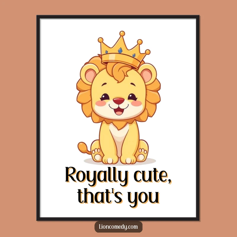 Free Printable Lion Cub Wall Art: King of the Jungle Crown Art