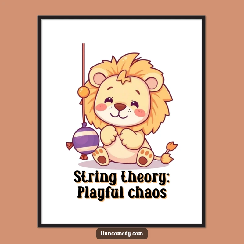 Free Printable Wall Art: Kawaii Lion Toy Play - Funny Downloadable Decor!