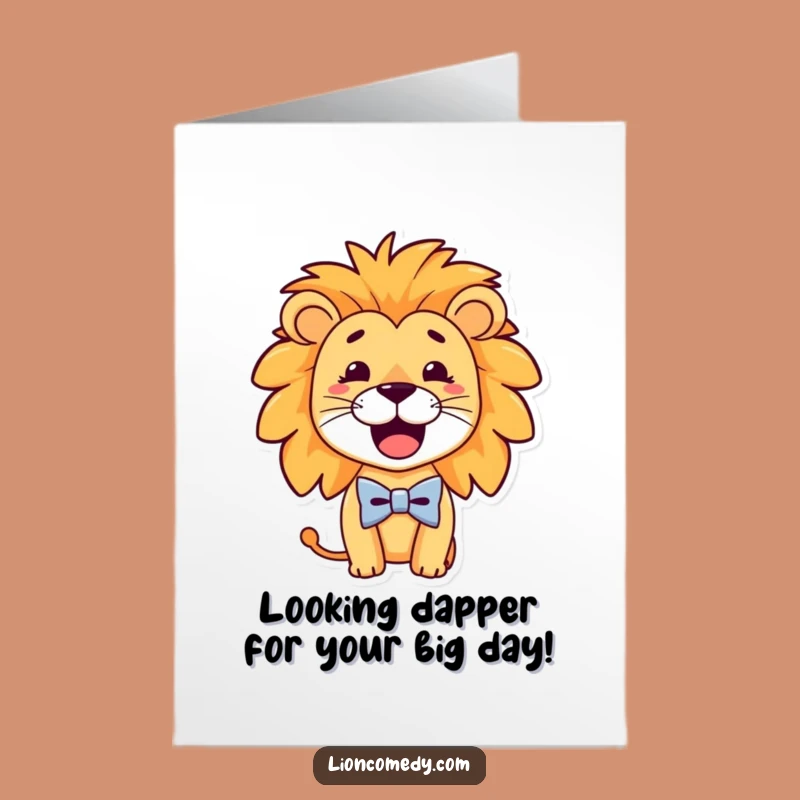 Free Printable Birthday Card: Goofy Lion Bow Tie - Stylish Funny Gift