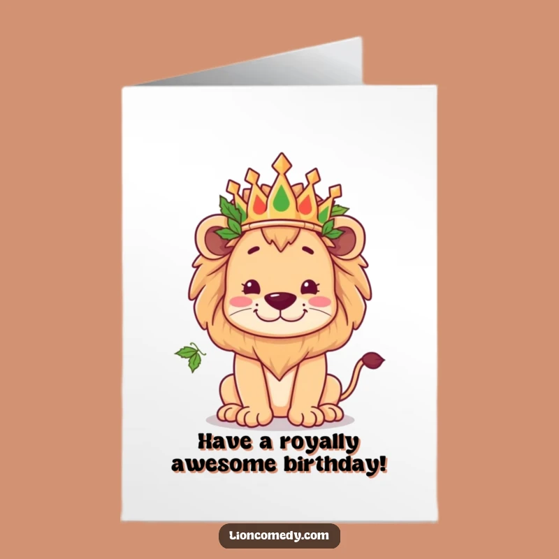 Free Printable Birthday Card: Goofy Lion King! Royal Downloadable Gift for a Birthday Monarch.