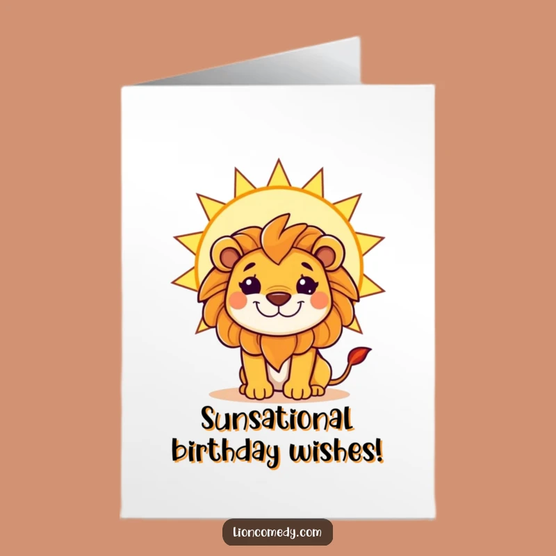 Free Printable Birthday Card: Mischievous Lion Sun - Funny Downloadable Gift!