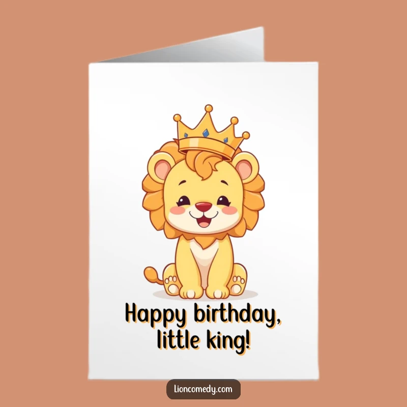 Free Printable Birthday Lion Cub Card: Crown Your Special Day Gift