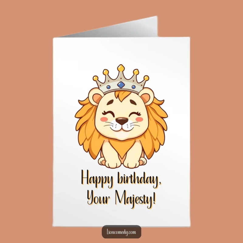 Free Printable Birthday Card: Winking Lion King, Funny Downloadable Gift for a Majestically Hilarious Birthday