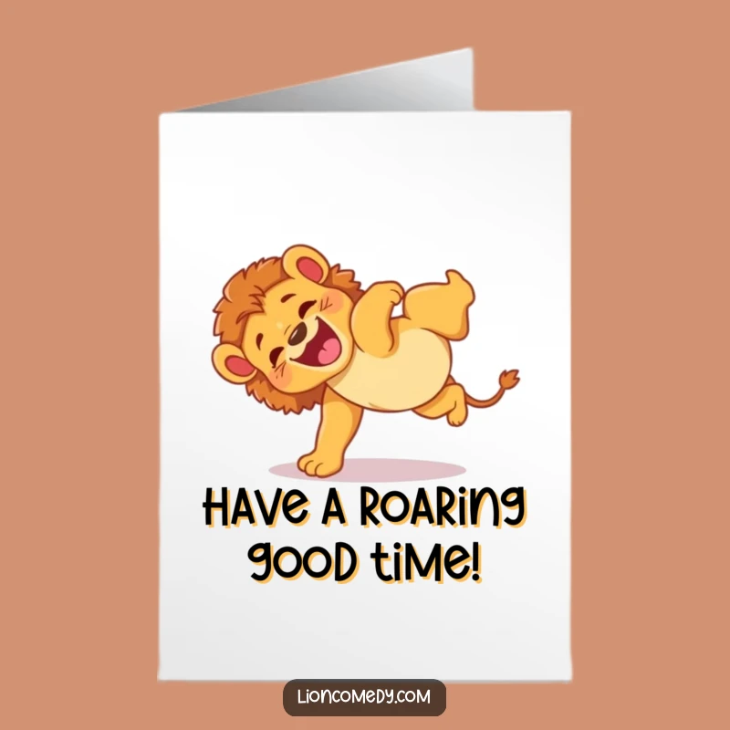 Free Printable Birthday Card: Clumsy Lion Cub, Hilarious DIY Gift!