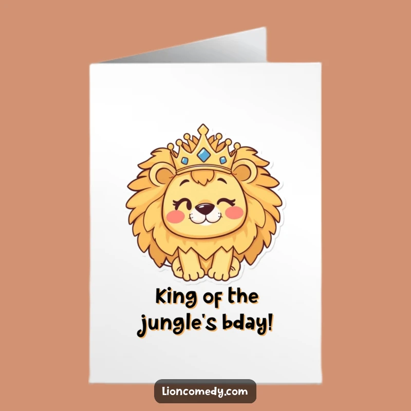 Free Printable Birthday Card: Winking Lion King Balance, Funny DIY Gift