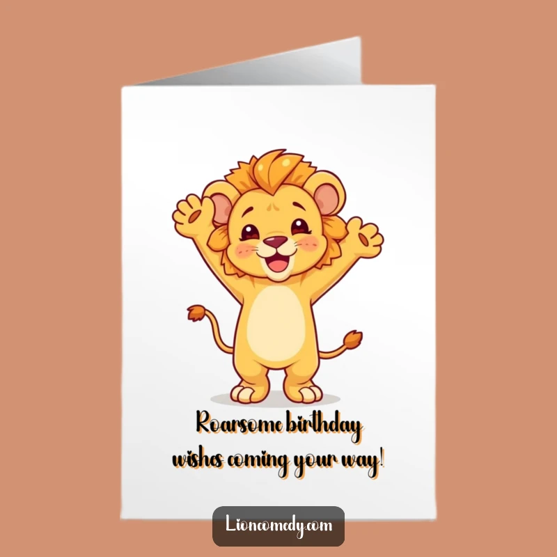 Free Printable Dancing Lion Cub Birthday Card: Hilarious Downloadable Gift for Cub Lovers