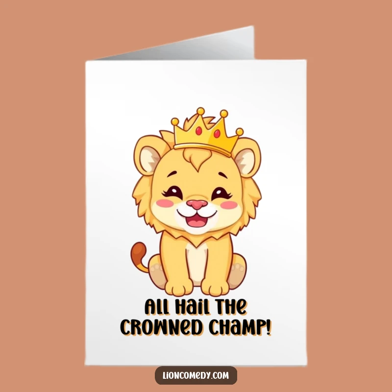 Free Printable Congrats Card: Crowned Cub - Funny Royal Downloadable Gift